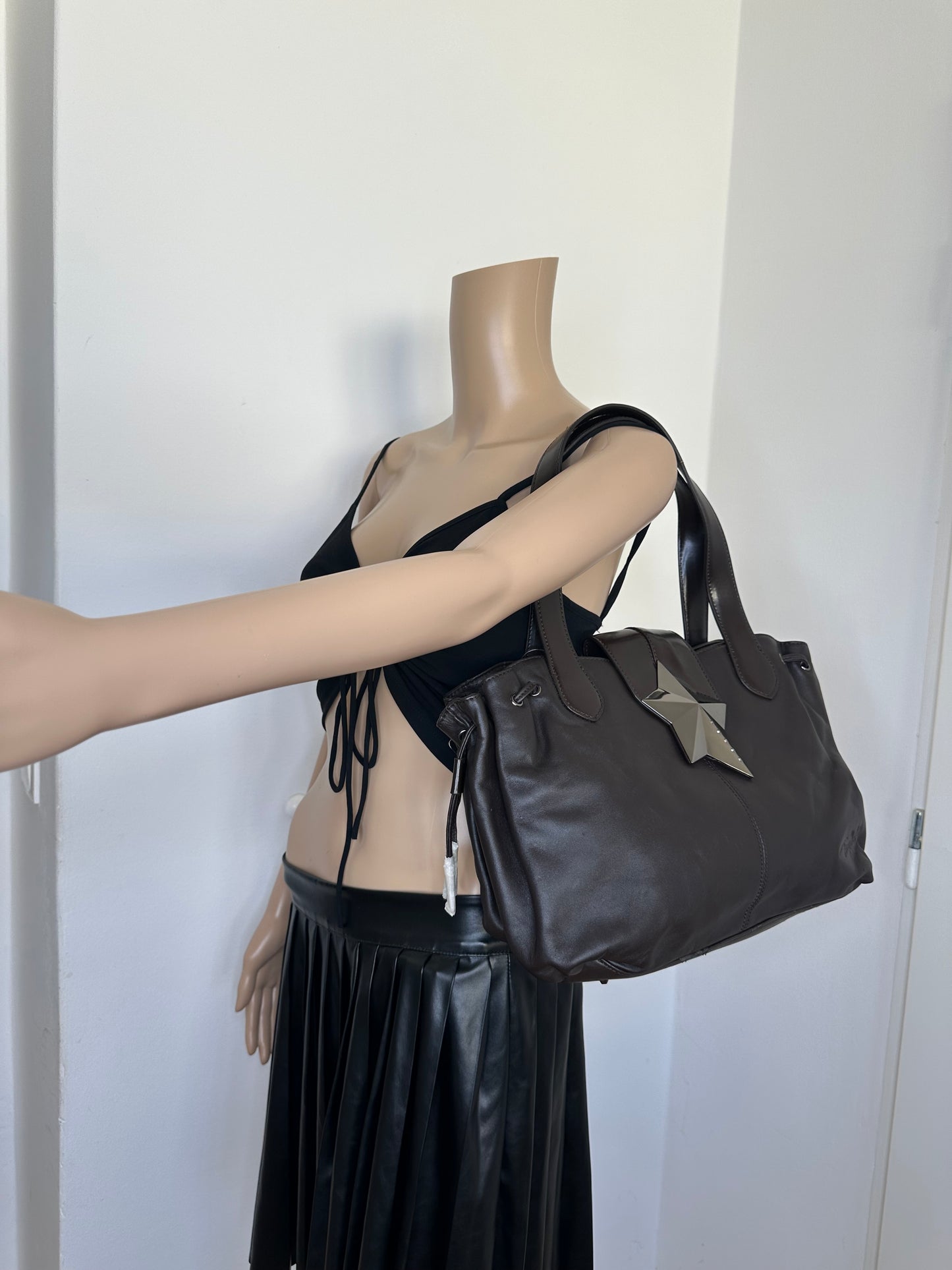 Thierry Mugler vintage tasche braun Leder