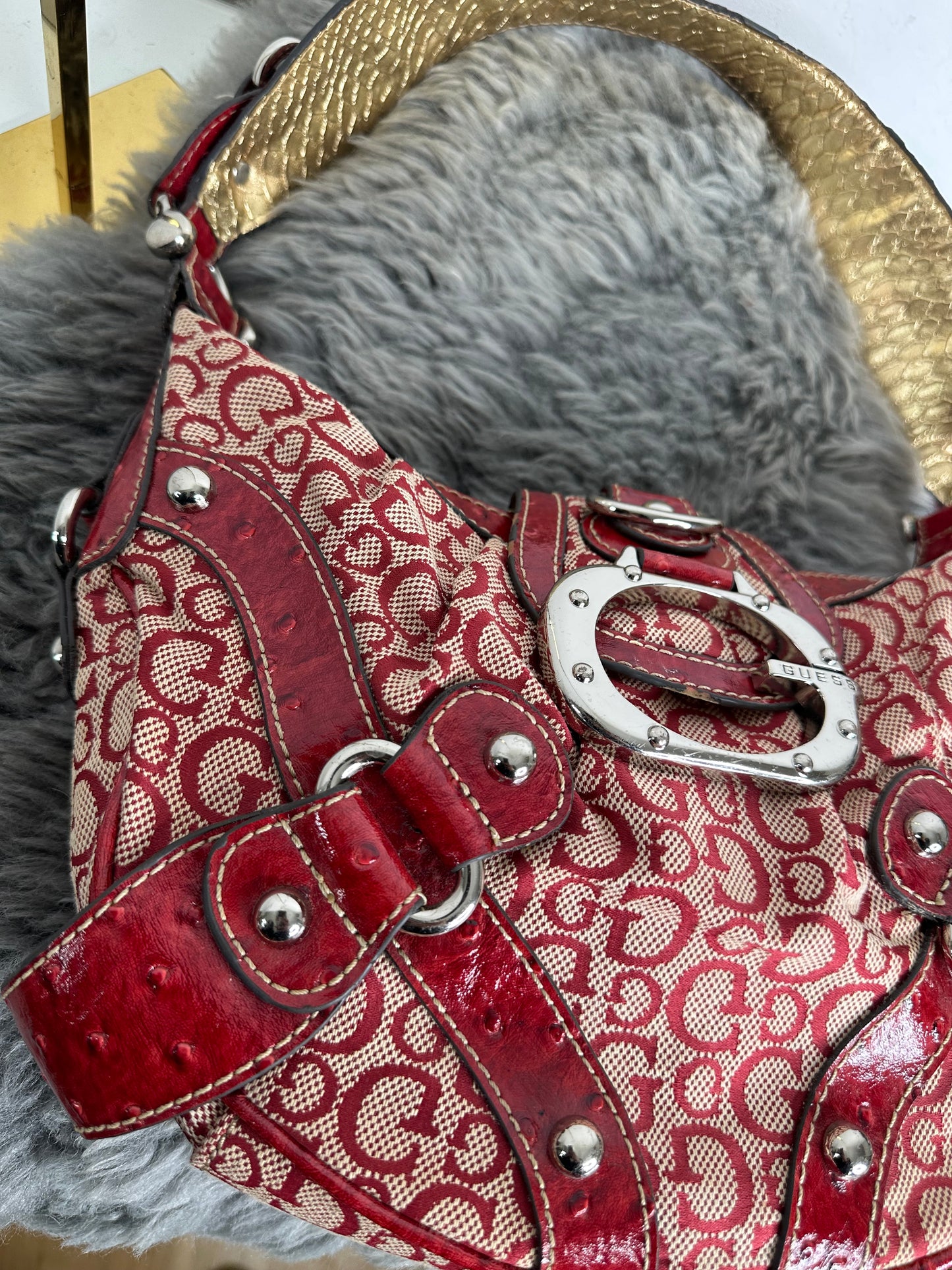 Guess vintage tasche rot sehr seltene Farbe