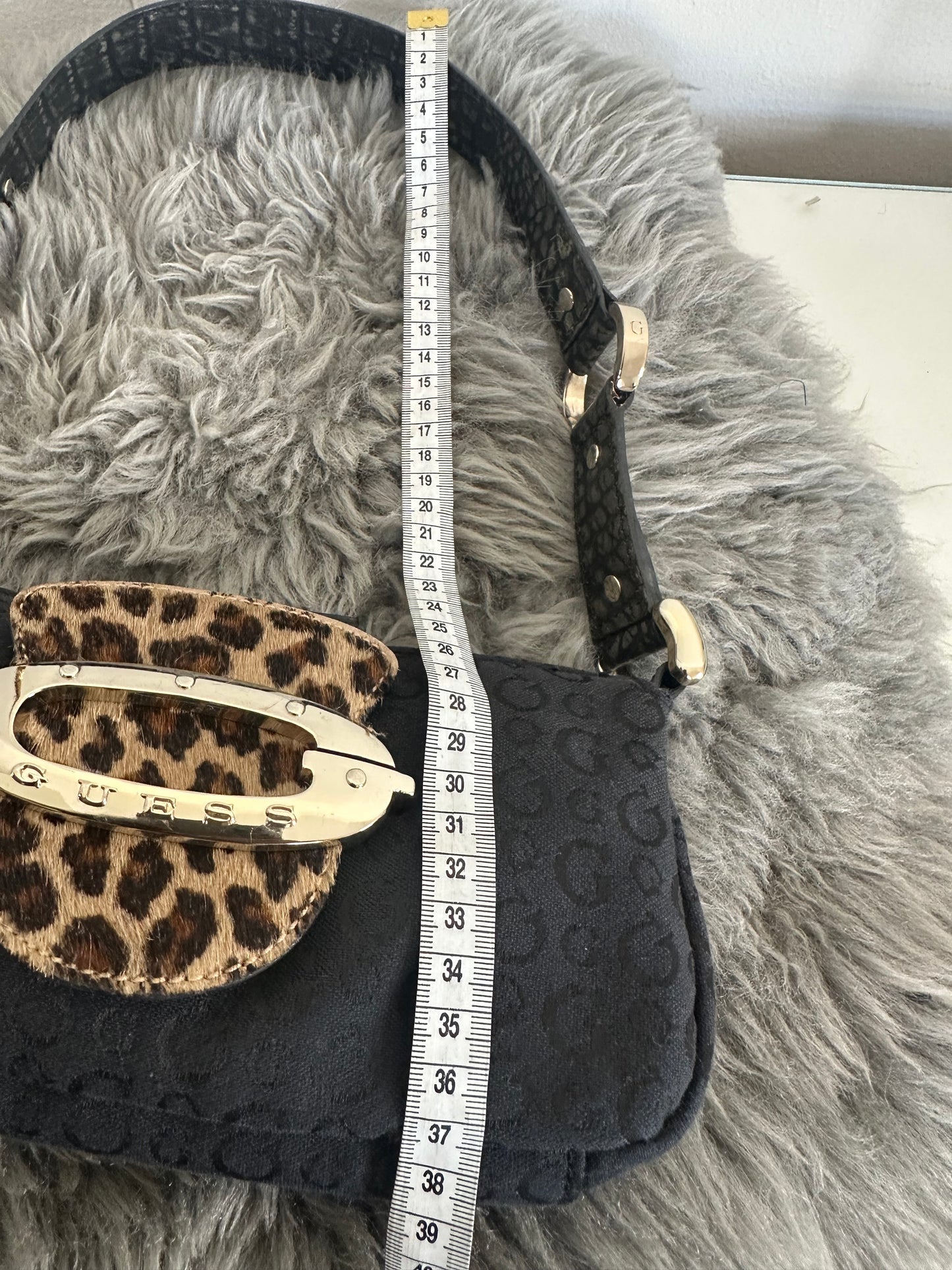 Guess vintage tasche schwarz Leopard