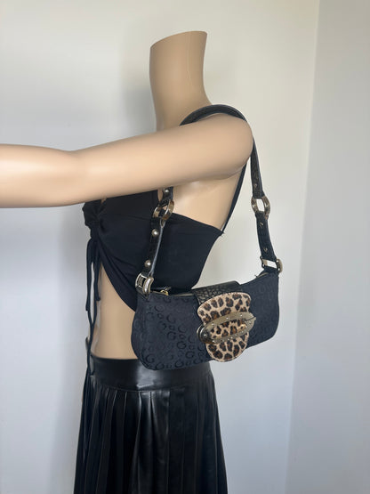 Guess vintage tasche schwarz Leopard