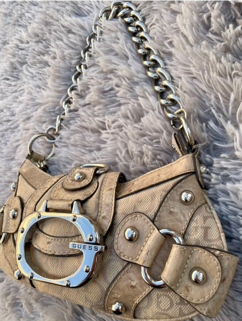 Guess Tasche vintage y2k rare beige silver