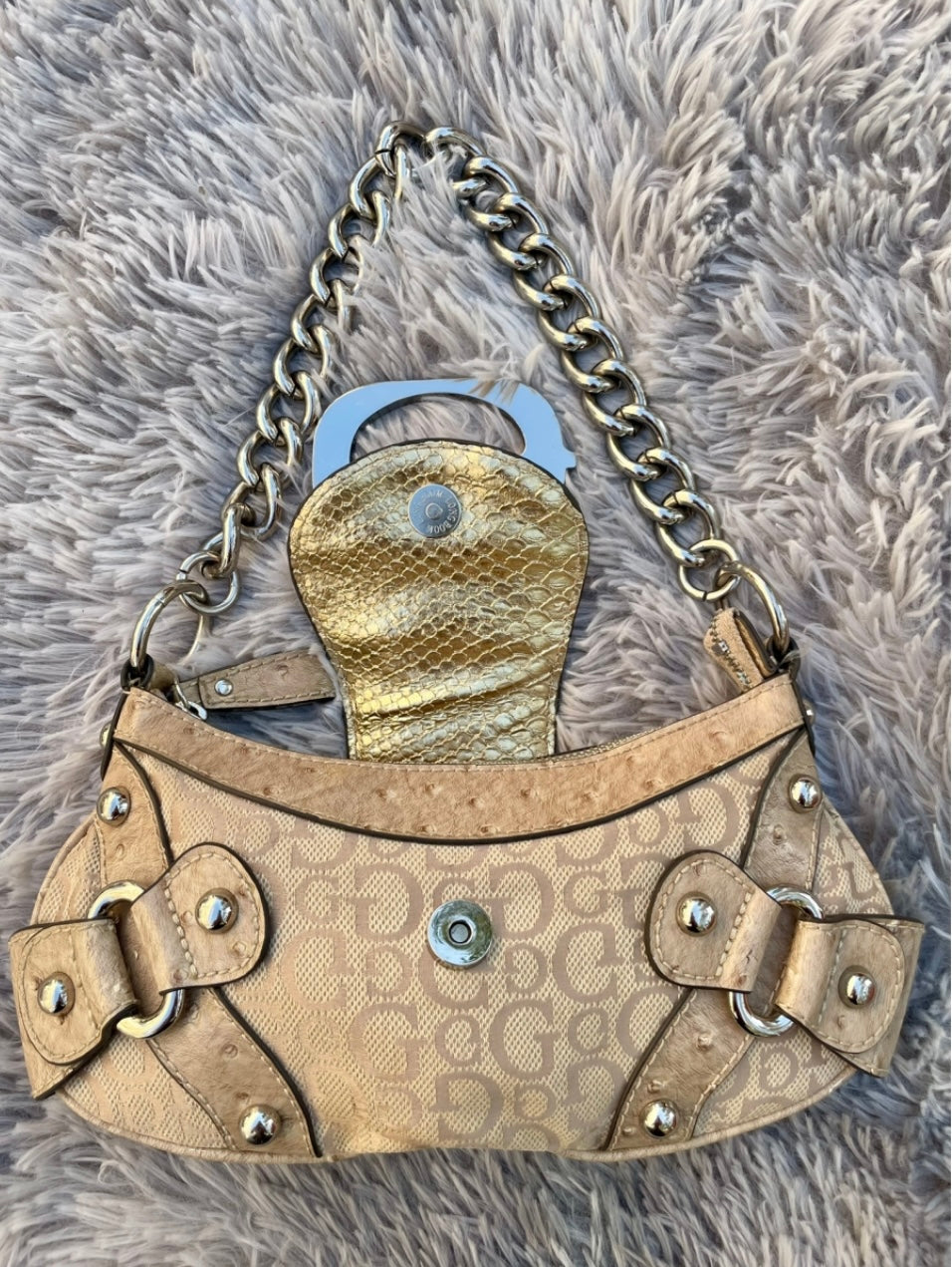 Guess Tasche vintage y2k rare beige silver