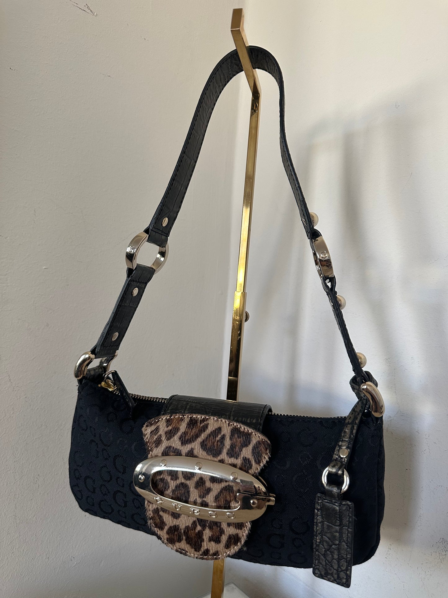 Guess Tasche Vintage Y2K Rare schwarz Leopard