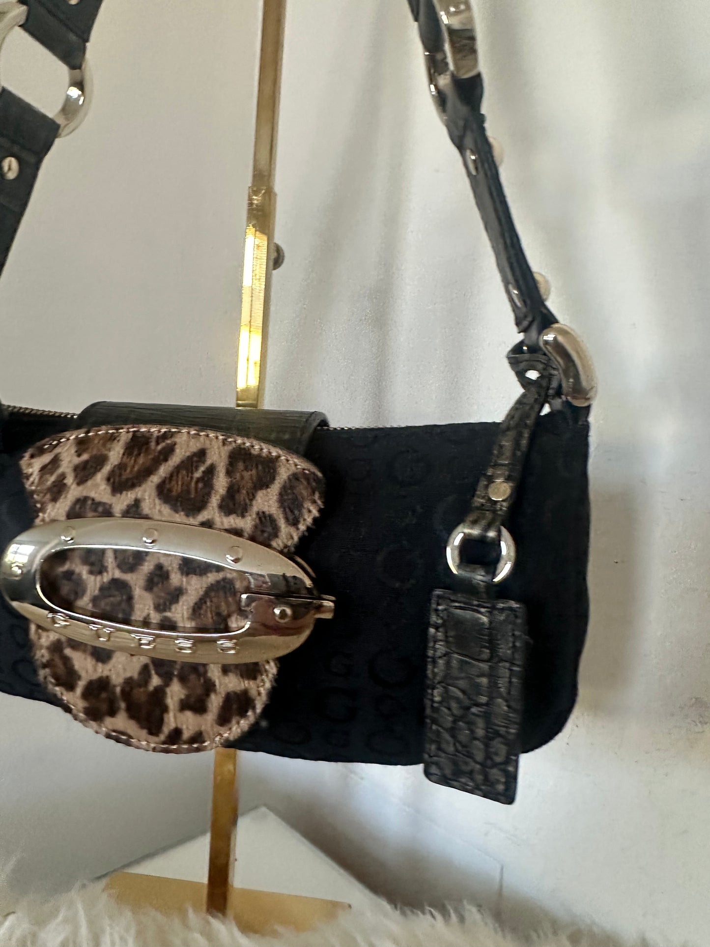 Guess Tasche Vintage Y2K Rare schwarz Leopard