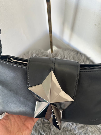 Thierry Mugler Vintage Tasche Leder Schwarz y2k