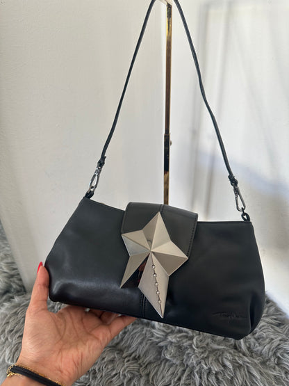 Thierry Mugler Vintage Tasche Leder Schwarz y2k