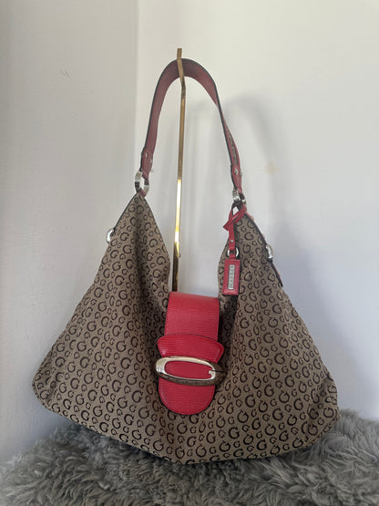 Guess vintage tasche rot braun