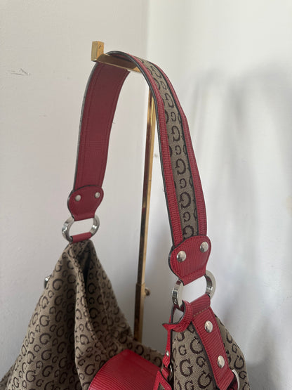 Guess vintage tasche rot braun