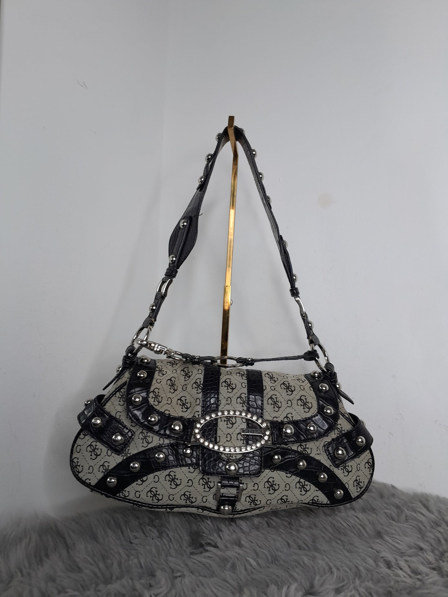 Guess vintage tasche grau schwarz